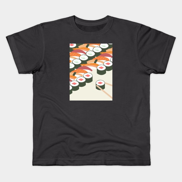 Nigiri Sushi Kids T-Shirt by lymancreativeco